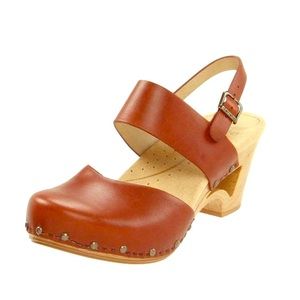 DANSKO Thea Brown Clog Cut-Out Heel-Size 37